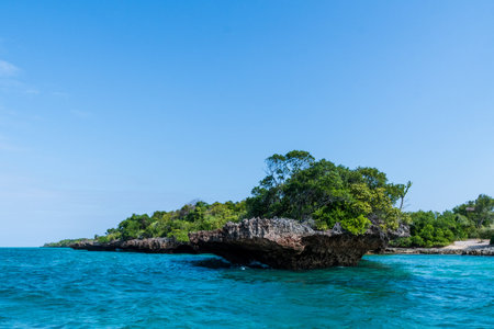 Outdoor shot of the coastline of northern zanzibar. Zanzibar, and in particular its coast is a popular tourist destination.の写真素材