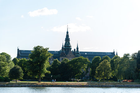 Stockholm, Sweden - July 19, 2021. Teleophoto showing the Nordic museum in Stockholmのeditorial素材