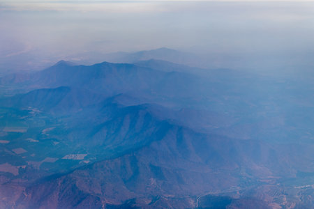 Aerial shot of the Andes mountains.