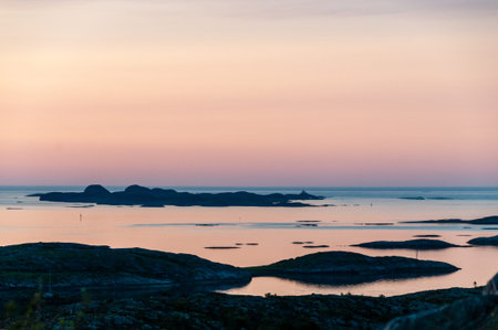 Impression of a beautiful sunset of the fjords of Norway.