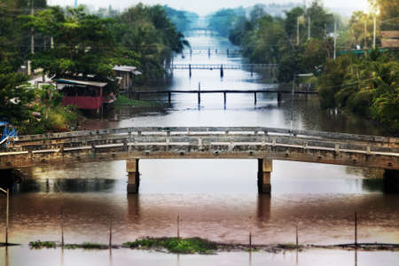 Bridge over the canal の写真素材