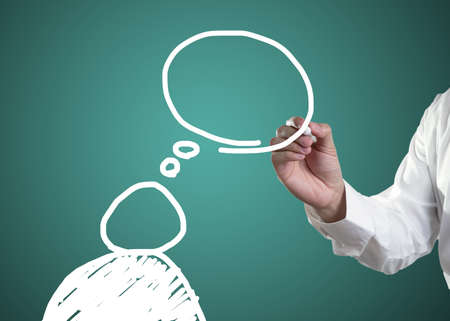 Symbol of human with speech bubbleの写真素材