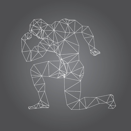 Muscle men abstract isolated on a white backgroundsのイラスト素材