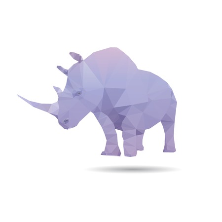 Rhino isolated on a white backgrounds, vector illustrationのイラスト素材