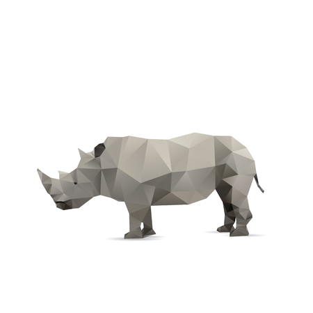 Abstract rhino isolated on a white backgroundsのイラスト素材