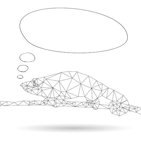 Abstract Iguana isolated on a white backgroundsのイラスト素材