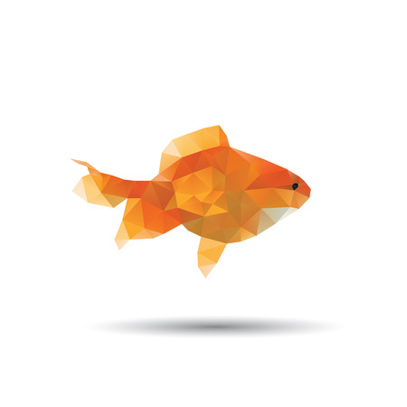 Golden fish abstract isolated on a white background, vector illustrationのイラスト素材