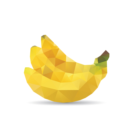 Geometric polygonal fruit, triangles, banana, vector illustrationのイラスト素材