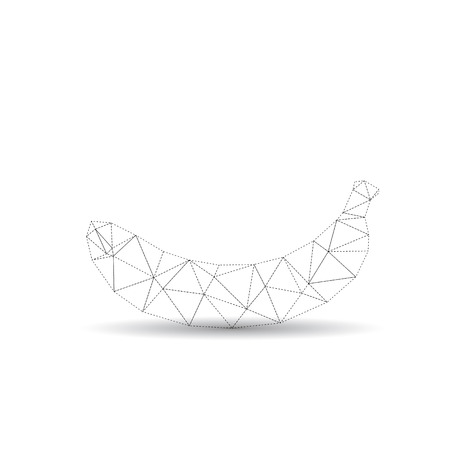 Geometric polygonal fruit, triangles, banana, vector illustrationのイラスト素材