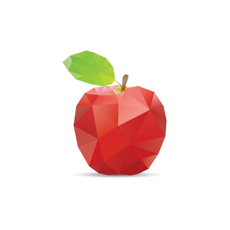 Vector abstract geometric apple. Origami style with a geometric gridのイラスト素材
