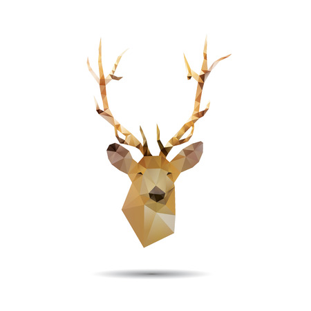 Deer head abstract isolated on a white backgrounds, vector illustrationのイラスト素材