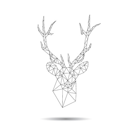 Deer head abstract isolated on a white backgrounds, vector illustrationのイラスト素材