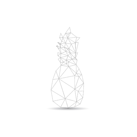 Geometric polygonal fruit, triangles, pineapple, vector illustrationのイラスト素材