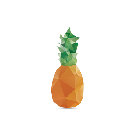 Geometric polygonal fruit, triangles, pineapple, vector illustrationのイラスト素材
