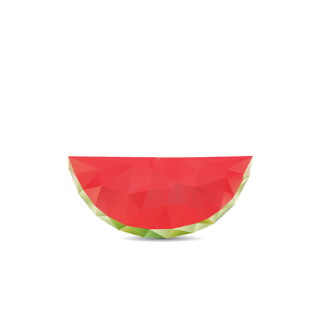 Geometric polygonal fruit, triangles, watermelon, vector illustrationのイラスト素材