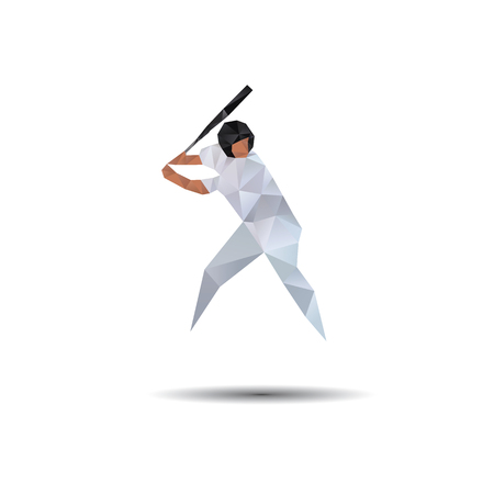 Baseball player abstract isolated on a white background, vector illustrationのイラスト素材
