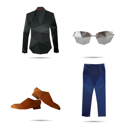 Man fashion style isolated on a white backgroundsのイラスト素材