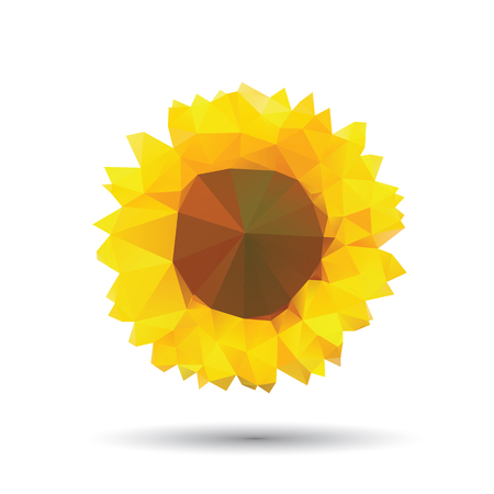 Vector abstract sunflower abstract isolated on a white backgroundsのイラスト素材