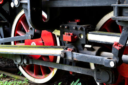 view of the steam drive locomotives of the steam locomotive from the history of coal transport in the Ostrava region, Ostrava, Moravia, Czech Republicの写真素材