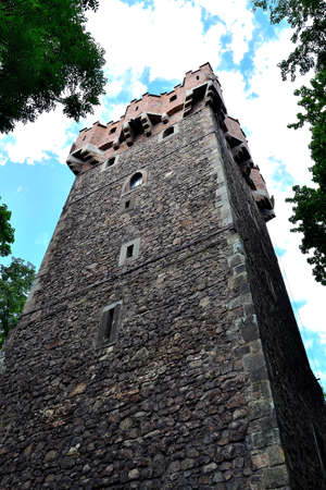 historic tower in the grounds of the castle in Cieszyn, Cieszyn, Polandの写真素材