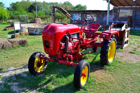 historic tractor from the 20th centuryの写真素材