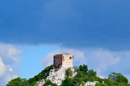 photos of the ruins of an artillery tower from the Renaissance period, 15th century, one of the landmarks of the town of Mikulov, South Moravia, Czech Republicのeditorial素材