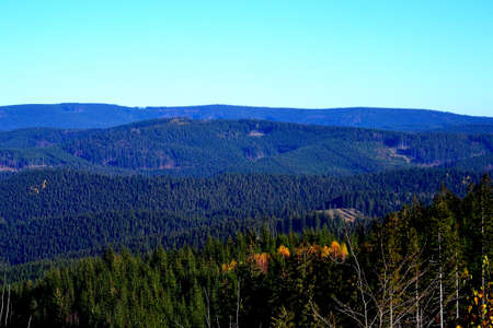 autumn view of the ridges of the Beskydy mountains, northern Moravia, Czech Republicの写真素材