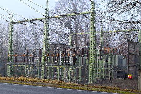 picture Electrical substation with transformers in the urban housing estate, HavÃ­Å™ov, North...