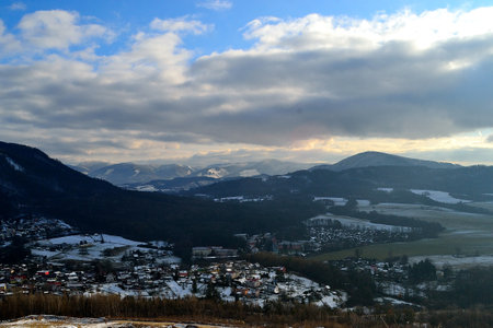 picture Snowy landscape of Beskydy mountains, January 2021, Stramberk, North Moravia, Czech Republicの写真素材