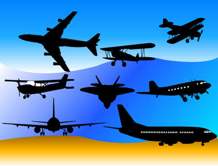 airplane collection vectorのイラスト素材