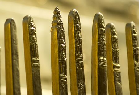 golden rods in thai temple