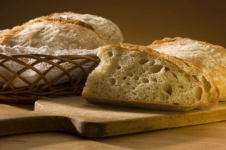 sliced fresh bread on the table close up shoot