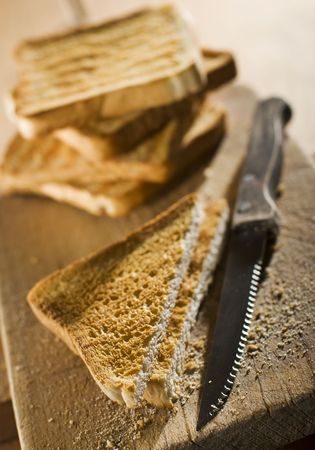 french toast on board close up shootの写真素材