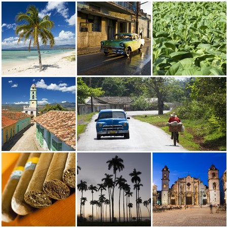 beautiful cuban collage made from eight photographsの写真素材