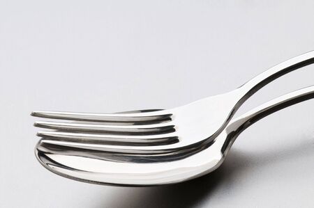 Silver fork and spoon close up shoot