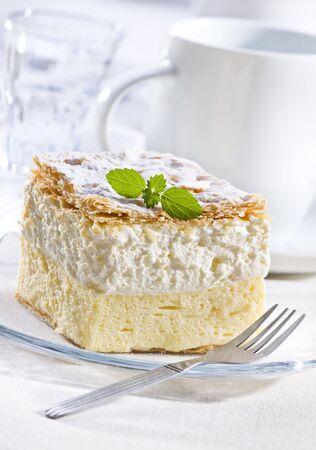 Delicious Slovenian cream cake close up shoot 
の写真素材