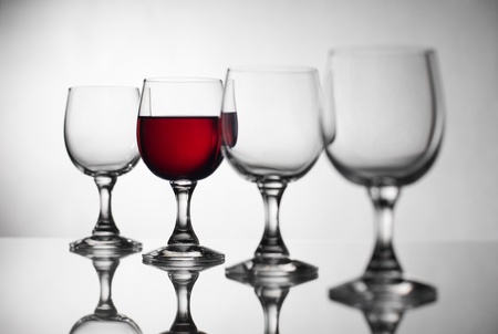 Red wine in glass close up shootの写真素材