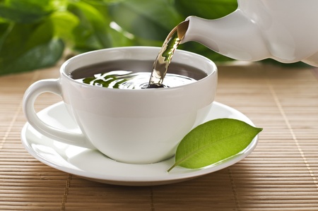 Cup of hot tea close up shootの写真素材