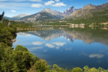 Artificial lake in Calacuccia, Corsica - Franceの写真素材