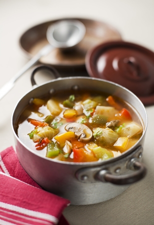 Healthy hot vegetable stew close up shootの写真素材