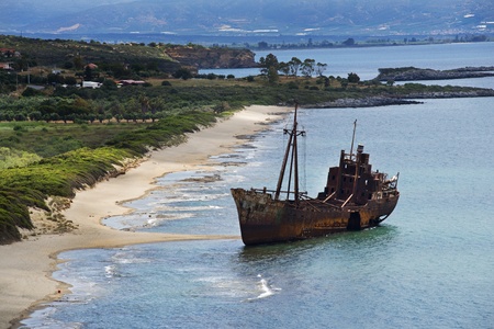 Dimitrios shipwreck at Selinitsa beach near Gytheio, Greece