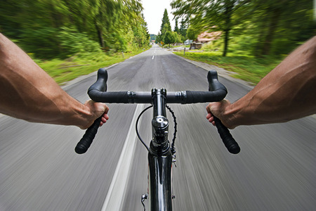 Road cycling wide angle high speed  shoot