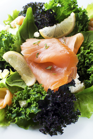 Salad - smoked salmon with vegetablesの写真素材