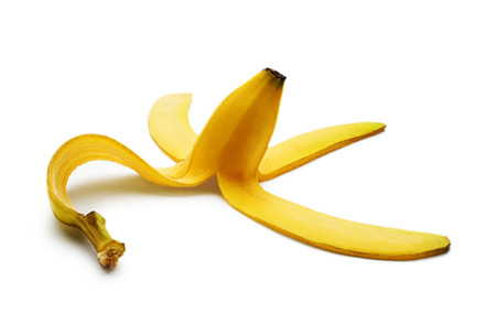 Banana peel isolated on white background close upの写真素材