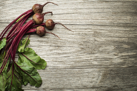 Fresh vegetables of organic Beetroot on wooden backgroundの写真素材