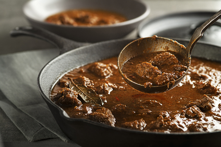 Served of portion of traditional Beef stew - goulash の写真素材