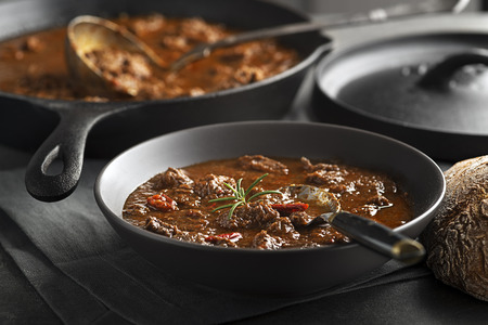 Served of portion of traditional Beef stew - goulashの写真素材