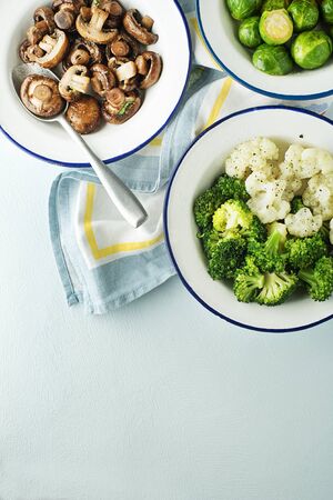 Healthy meal with cooked and roasted vegetables. Healthy vegetable diet meal.の写真素材