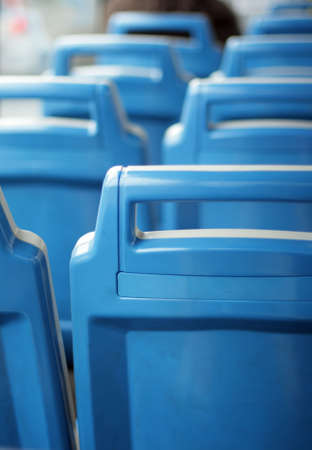 back city bus blue vacation seatsの写真素材