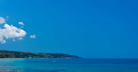 Seascape. Blue sky and water. Greece, Chalkidiki, Kassandra.の写真素材